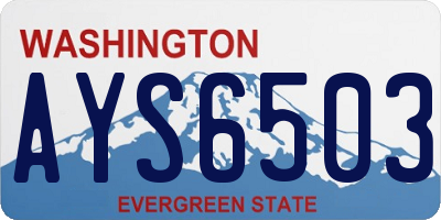 WA license plate AYS6503