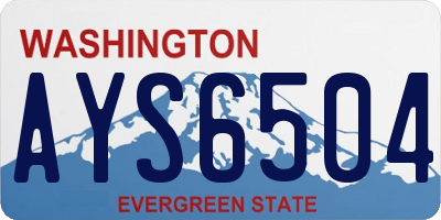 WA license plate AYS6504