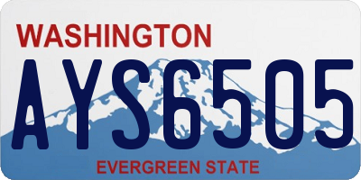 WA license plate AYS6505