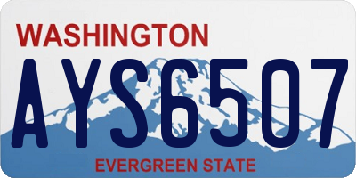 WA license plate AYS6507