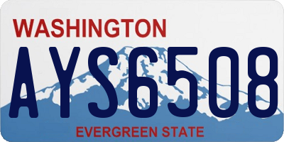 WA license plate AYS6508