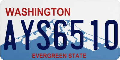 WA license plate AYS6510