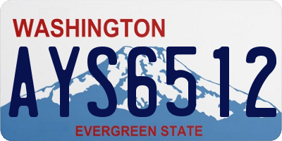 WA license plate AYS6512