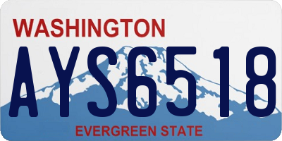 WA license plate AYS6518
