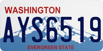 WA license plate AYS6519