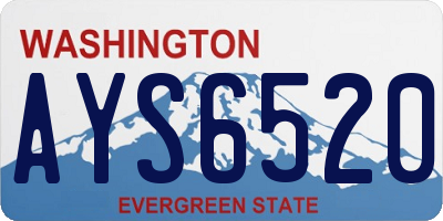 WA license plate AYS6520