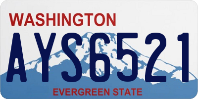 WA license plate AYS6521