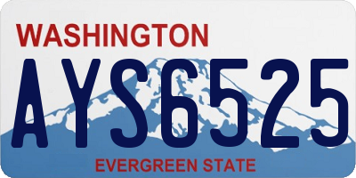 WA license plate AYS6525