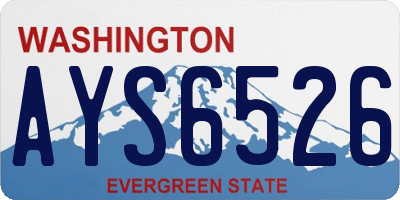 WA license plate AYS6526