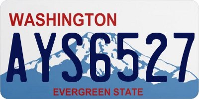 WA license plate AYS6527