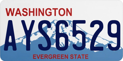 WA license plate AYS6529