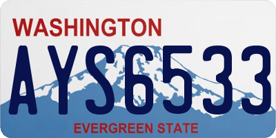 WA license plate AYS6533
