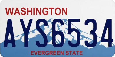 WA license plate AYS6534