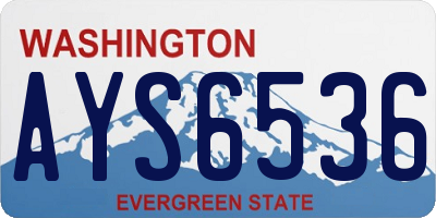 WA license plate AYS6536