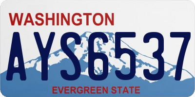 WA license plate AYS6537