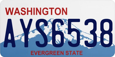WA license plate AYS6538
