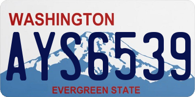 WA license plate AYS6539