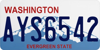 WA license plate AYS6542