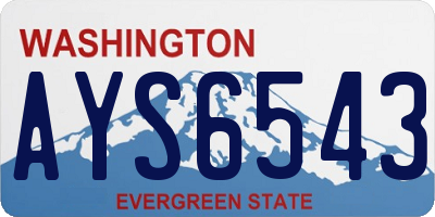 WA license plate AYS6543