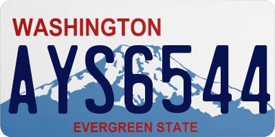 WA license plate AYS6544