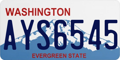 WA license plate AYS6545