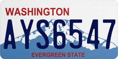 WA license plate AYS6547