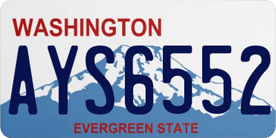 WA license plate AYS6552