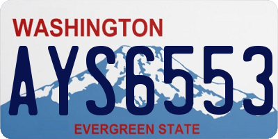 WA license plate AYS6553