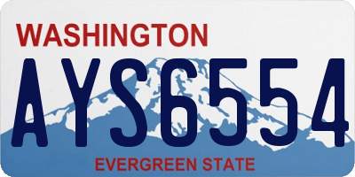 WA license plate AYS6554