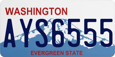 WA license plate AYS6555