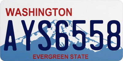 WA license plate AYS6558