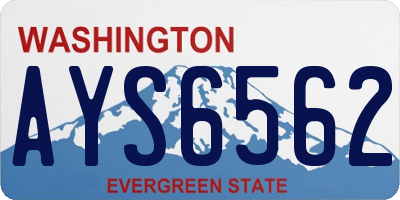 WA license plate AYS6562