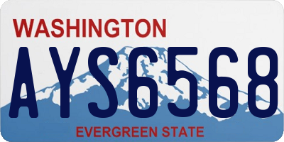 WA license plate AYS6568