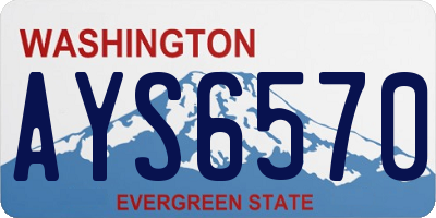 WA license plate AYS6570