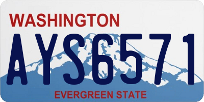 WA license plate AYS6571