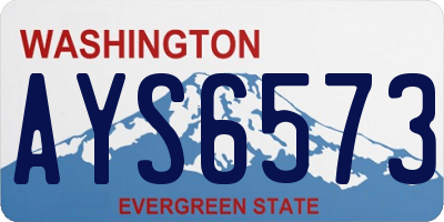 WA license plate AYS6573