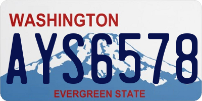 WA license plate AYS6578