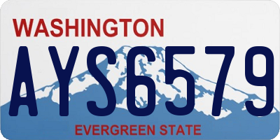 WA license plate AYS6579