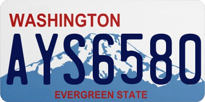 WA license plate AYS6580