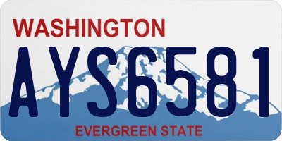 WA license plate AYS6581