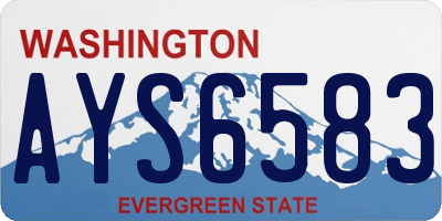 WA license plate AYS6583