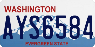 WA license plate AYS6584