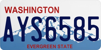 WA license plate AYS6585