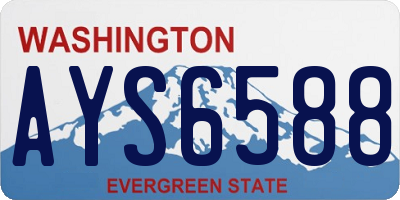 WA license plate AYS6588