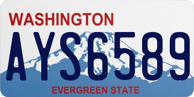WA license plate AYS6589
