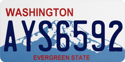 WA license plate AYS6592