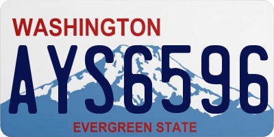 WA license plate AYS6596