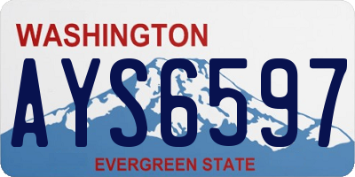 WA license plate AYS6597