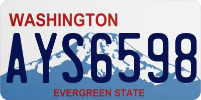 WA license plate AYS6598