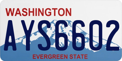 WA license plate AYS6602
